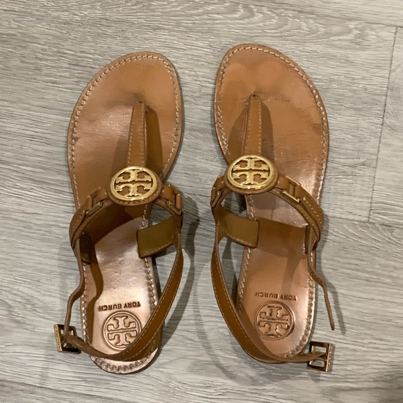 Tory Burch Brown and Gold Sandals - Size 10 - Picture 3 of 6